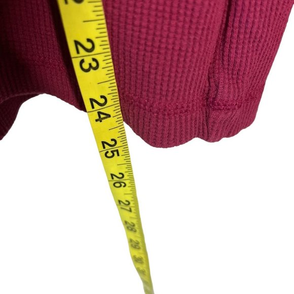 Sundance Red Waffle Knit Long Sleeve Top Medium - Picture 5 of 8